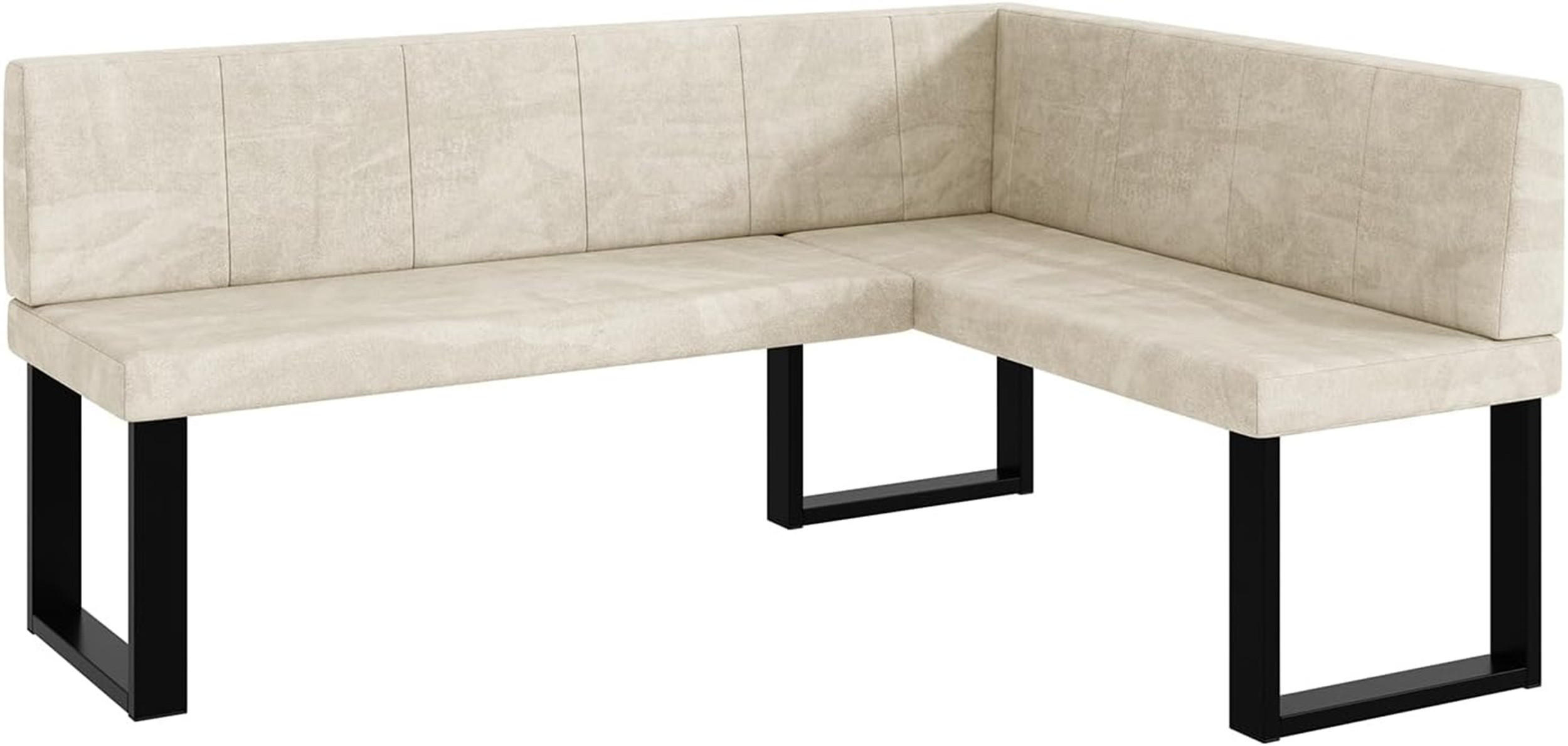 ECKBANK PETER_U - Creme, Textil (128/168cm) - Meblini