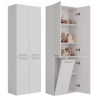 BAD Hochschrank Benni - Weiß, Holzwerkstoff (60/174/30cm) - kommodly