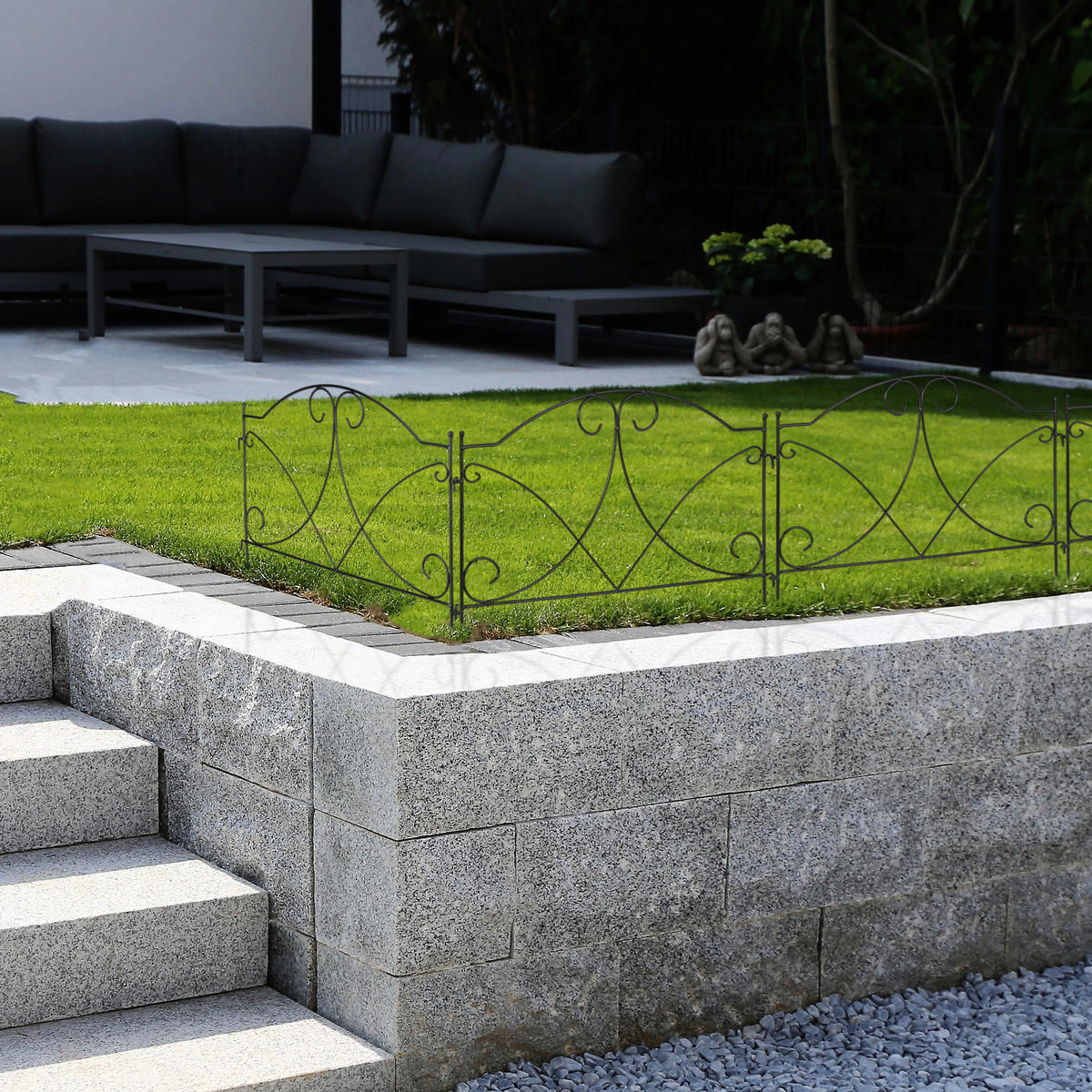 6XBEETZAUN - Schwarz, Metall (55/43/1cm) - Relaxdays