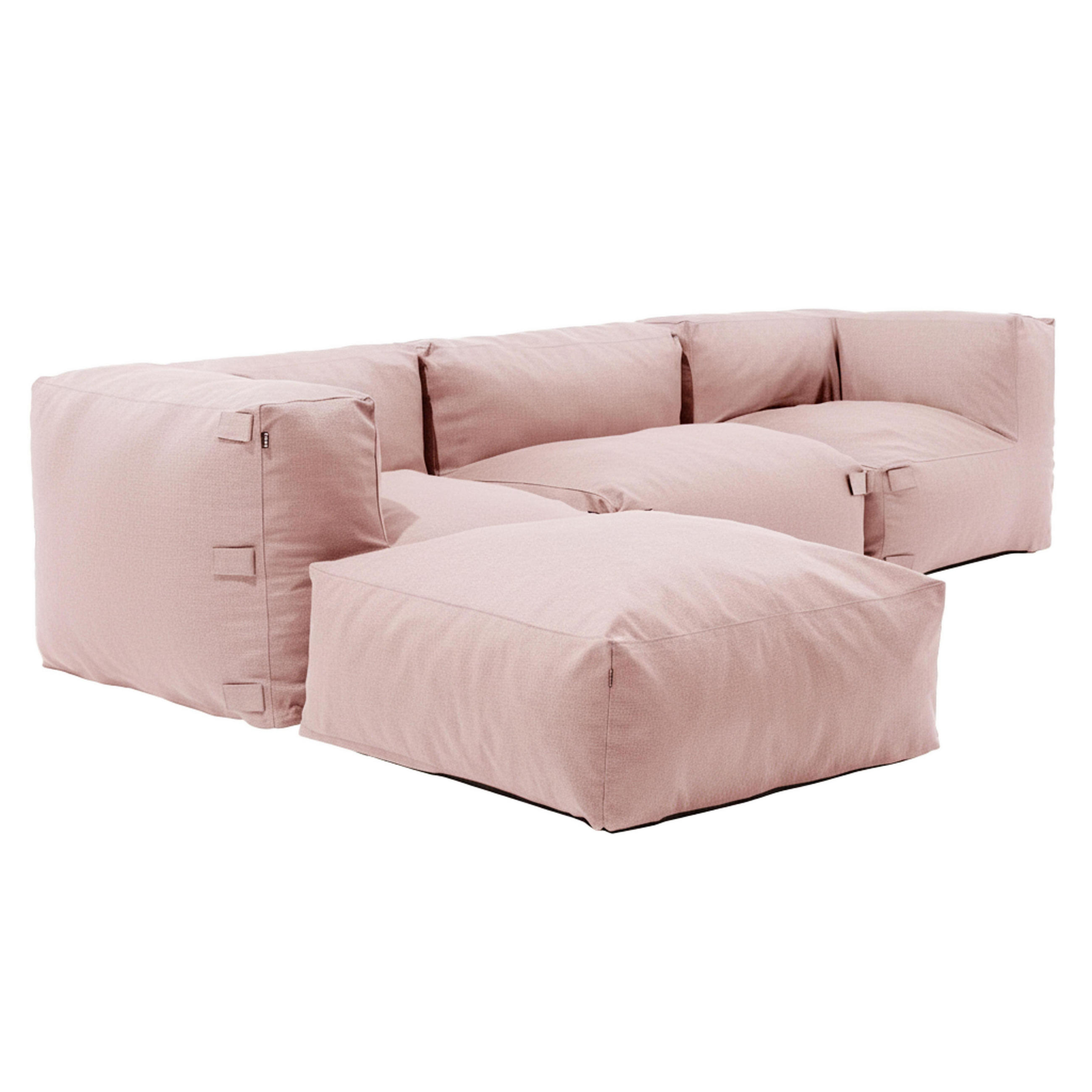 GARTENSOFA mit 4 Sitzplätzen, Puderrosa - Pink, Textil (85/65/255cm) - Oviala