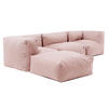GARTENSOFA mit 4 Sitzplätzen, Puderrosa - Pink, Textil (85/65/255cm) - Oviala