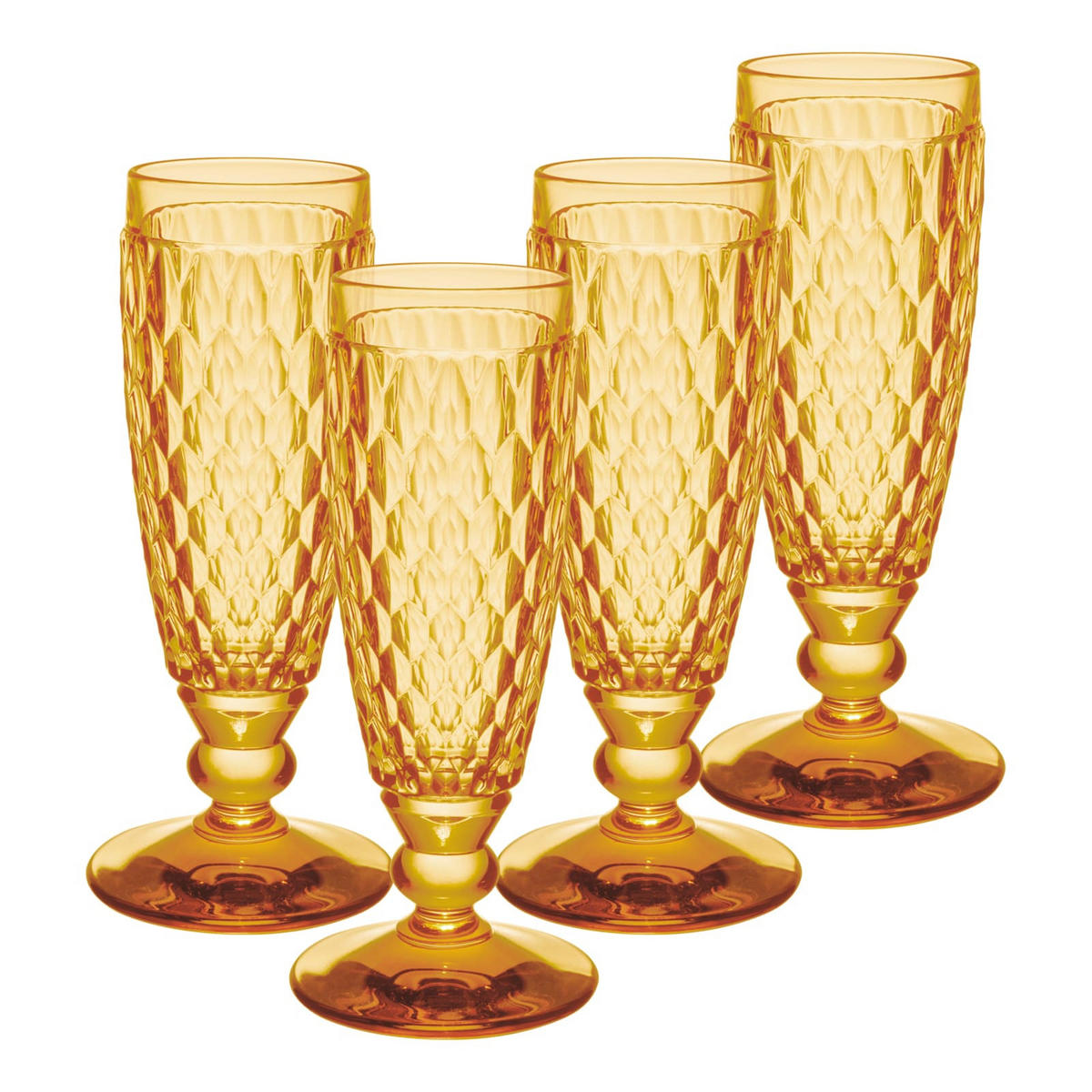 SEKTGLÄSER Boston Coloured Saffron 145 ml 4er Set - Gelb, Glas (0.145L) - Villeroy & Boch