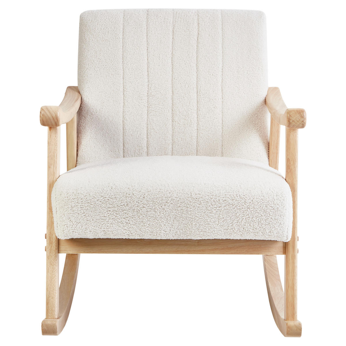 SCHAUKELSESSEL Cremeweiß Leknes - Weiß/Braun, Textil (63/78/96cm) - Beliani