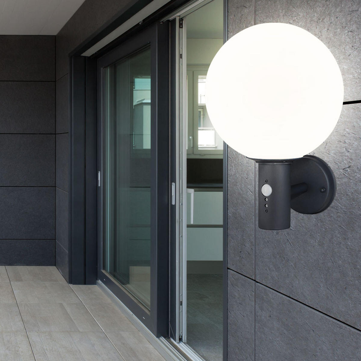 LED AUSSEN-WANDLEUCHTE OSSY Anthrazit Glas - Anthrazit, Glas (26.5/37/25cm) - Globo Lighting