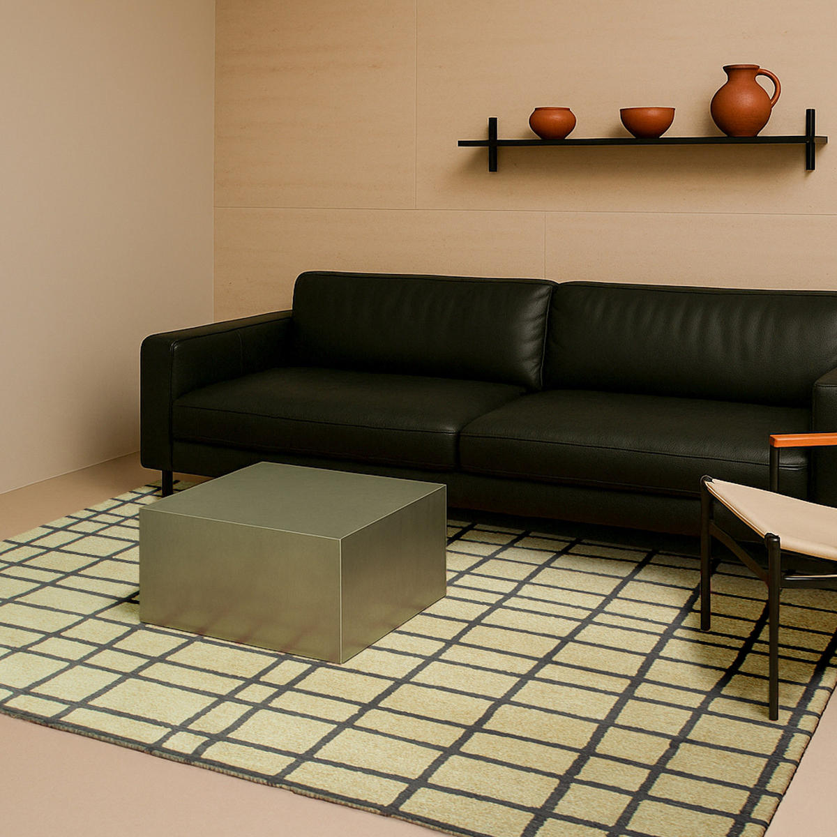 TEPPICH Caro Creamy Black 170/240 cm - Grau, Textil (170/240cm) - Lola&Moi