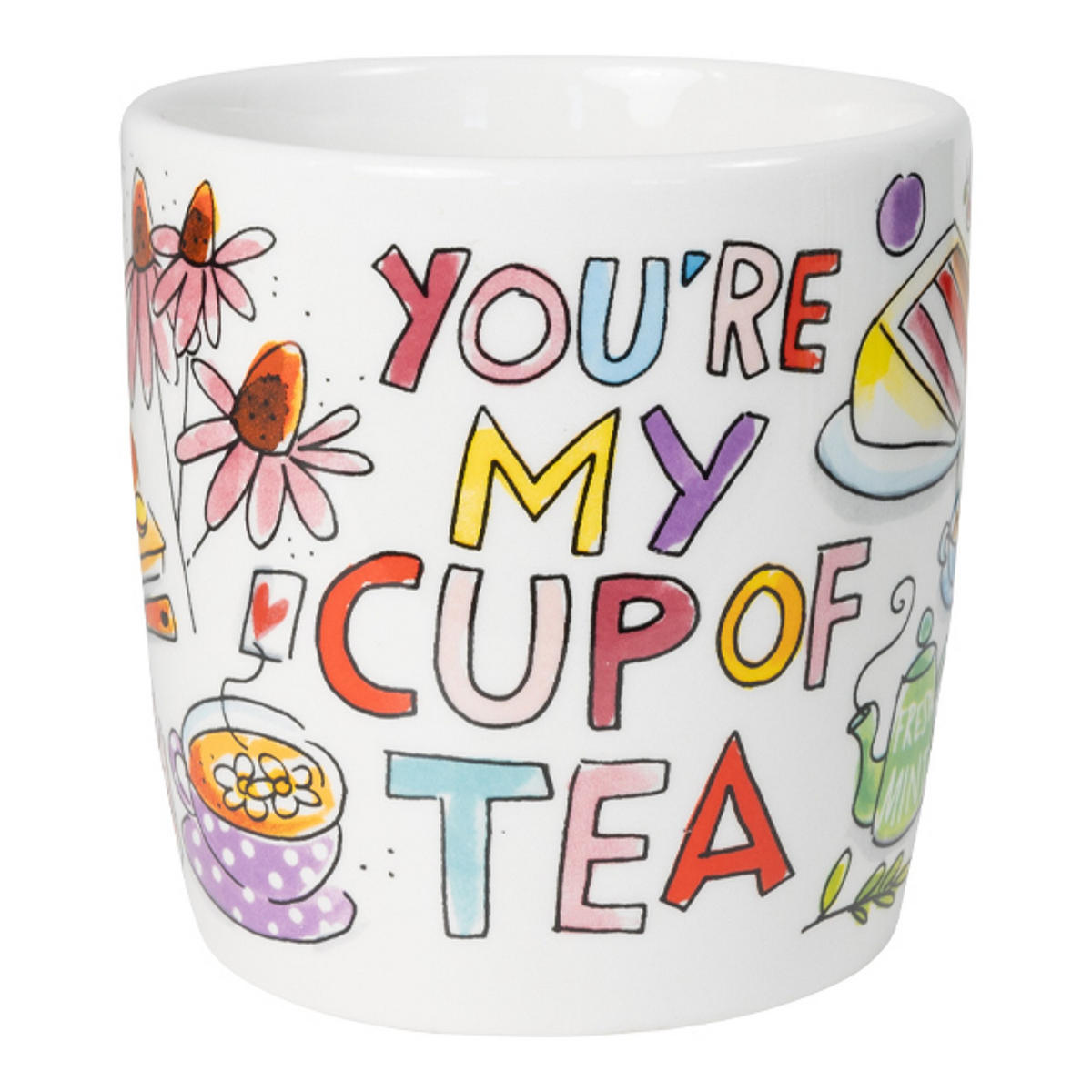 CAPPUCCINO-BECHER Du bist meine Tasse Tee in Bunt - 500 ml - Multicolor, Keramik (0.5L) - Blond Amsterdam