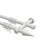 GARDINENSTANGEN-SET Platon Savio 420 cm (geteilt in 3 x 140 cm), 2-läufig, 20 mm Ø Weiß - Weiß, Metall (420cm) - INTERDECO