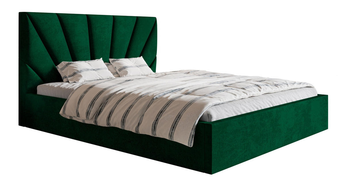 POLSTERBETT 160 x 200 cm Aris, Bettkasten, Lattenrost, Grün - Grün, Holz/Textil (160/200cm) - Emporius