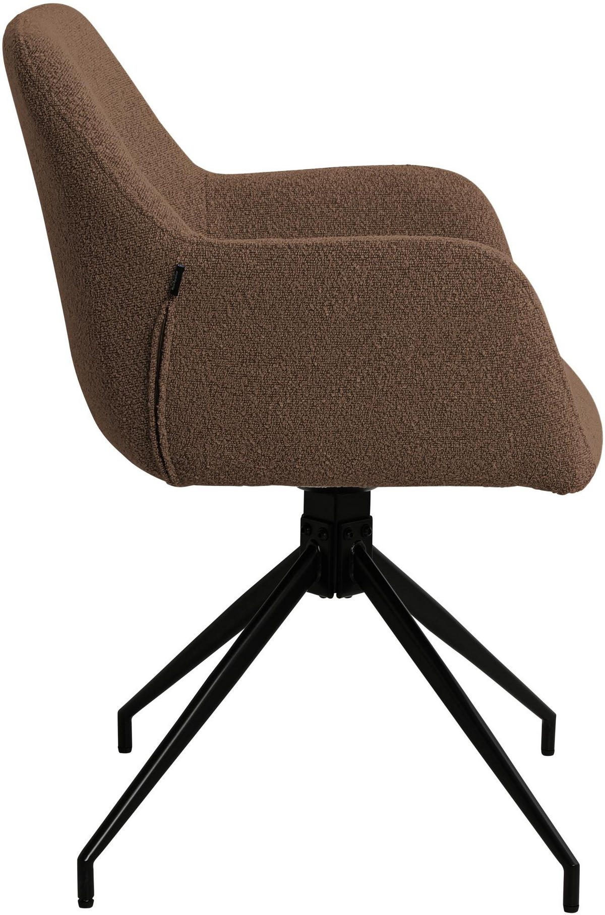 ARMLEHNENSTUHL Stoff Braun - Schwarz/Braun, Textil/Metall (58/85/60cm) - CLP