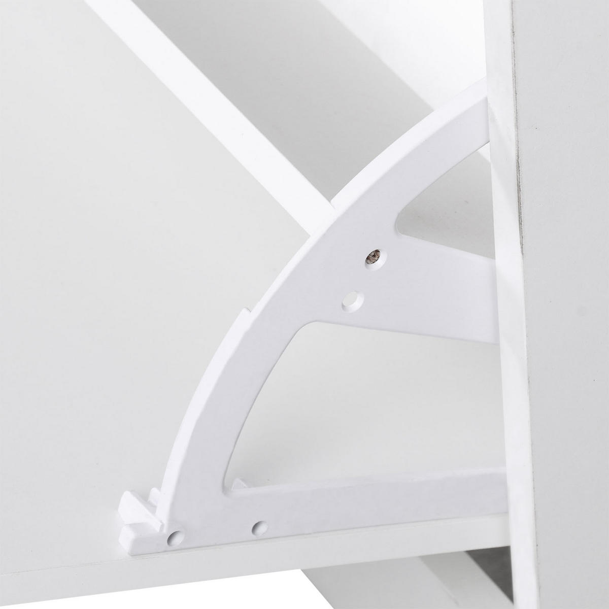 GARDEROBE DE-16826 3-in-1 mit Spiegel & 6 Haken Weiß - Weiß, Holzwerkstoff (22/116/90cm) - ComfortXL