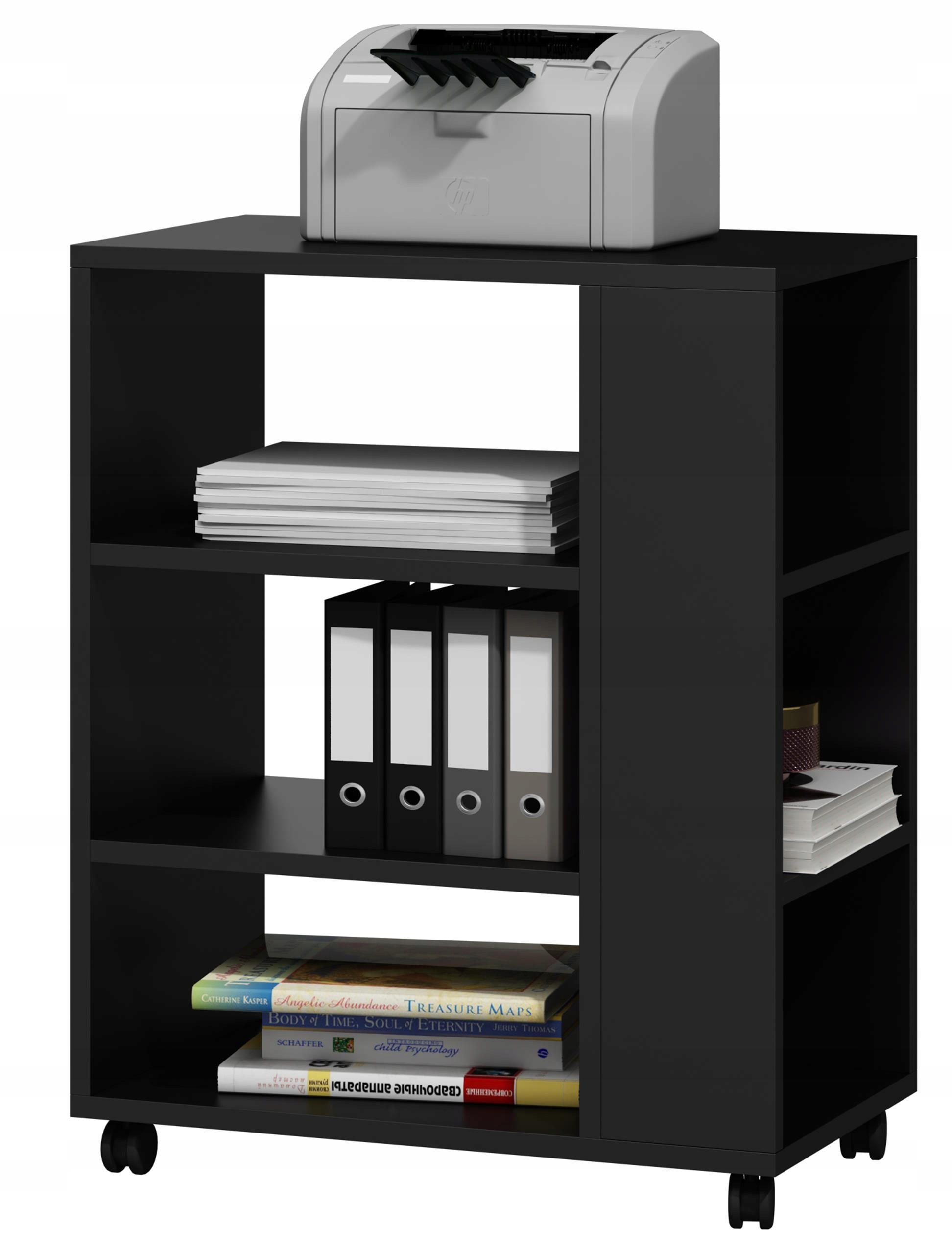 DRUCKERTISCH Schwarz 60/40/74 cm mit Rollen - Schwarz, Holzwerkstoff (60/74/40cm) - Matkam Möbel