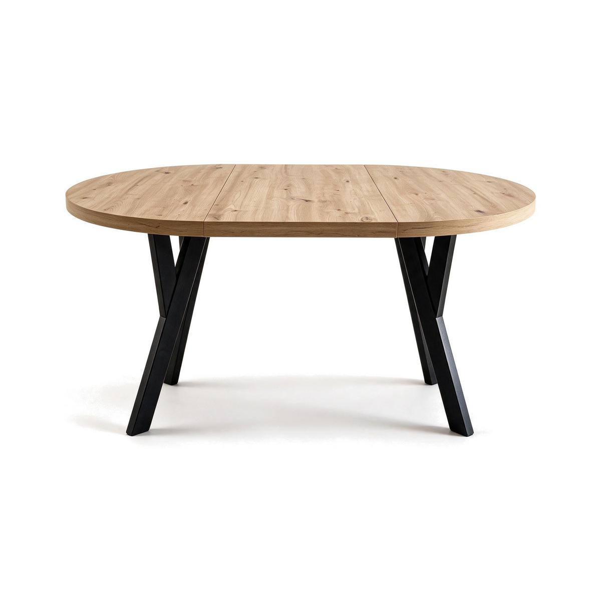 ESSTISCH ausziehbar rund 100-140 cm ATO Aristan, Auszugstisch mit Einlegeplatte - Dunkelbraun/Schwarz, Holzwerkstoff (100/100/77cm) - VENASI MÖBEL