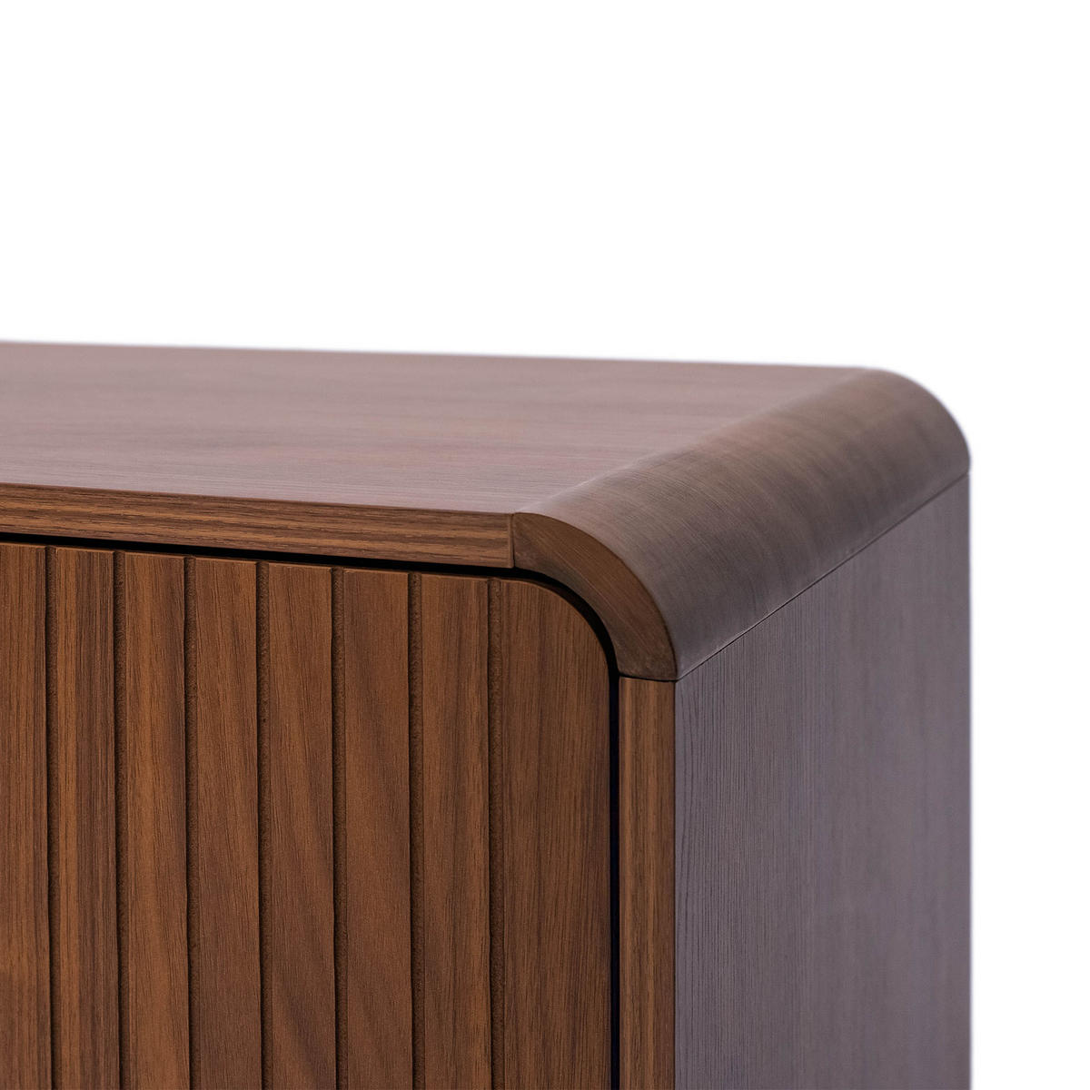 TV-STÄNDER MILO Nussbaumholzfarbe im Retro-Stil - Goldfarben/Braun, Holz/Metall (40/60/145cm) - Sicaan