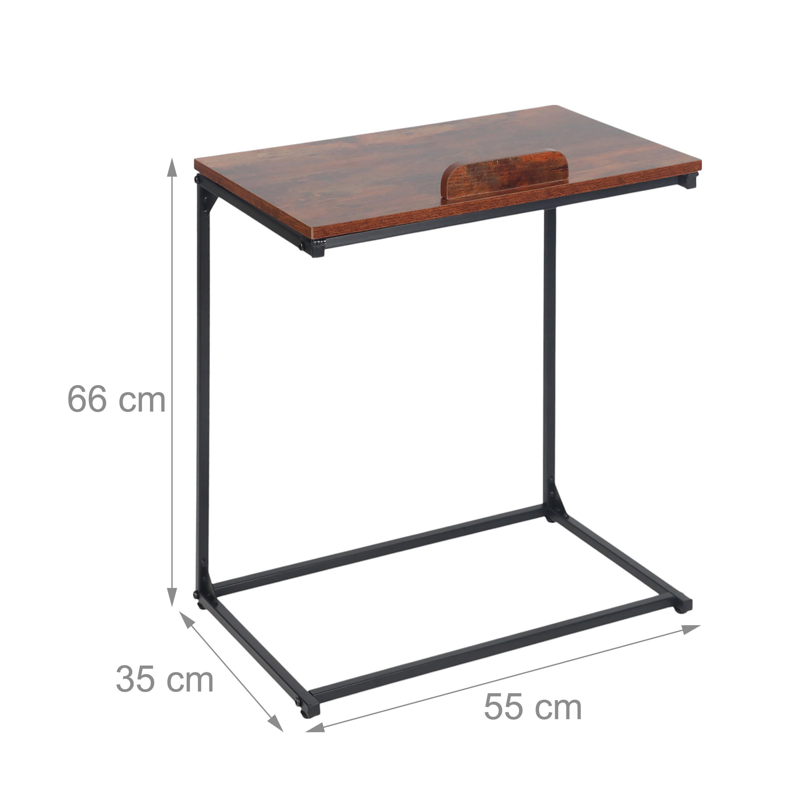 Thumbnail - Relaxdays Beistelltisch, Mehrfarbig, Holzwerkstoff, Metall, 55x66x35 cm, Arbeitszimmer, Schreibtische, Laptoptische