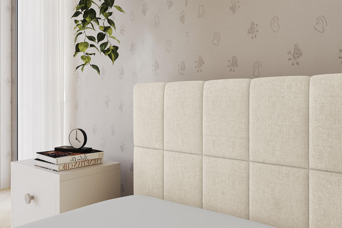 EINZELLBETT Jugendbett mit Bettkasten, Rechts - TULY 100x200 Beige - Naturfarben, Holzwerkstoff/Textil (100/200cm) - ALTDECOR