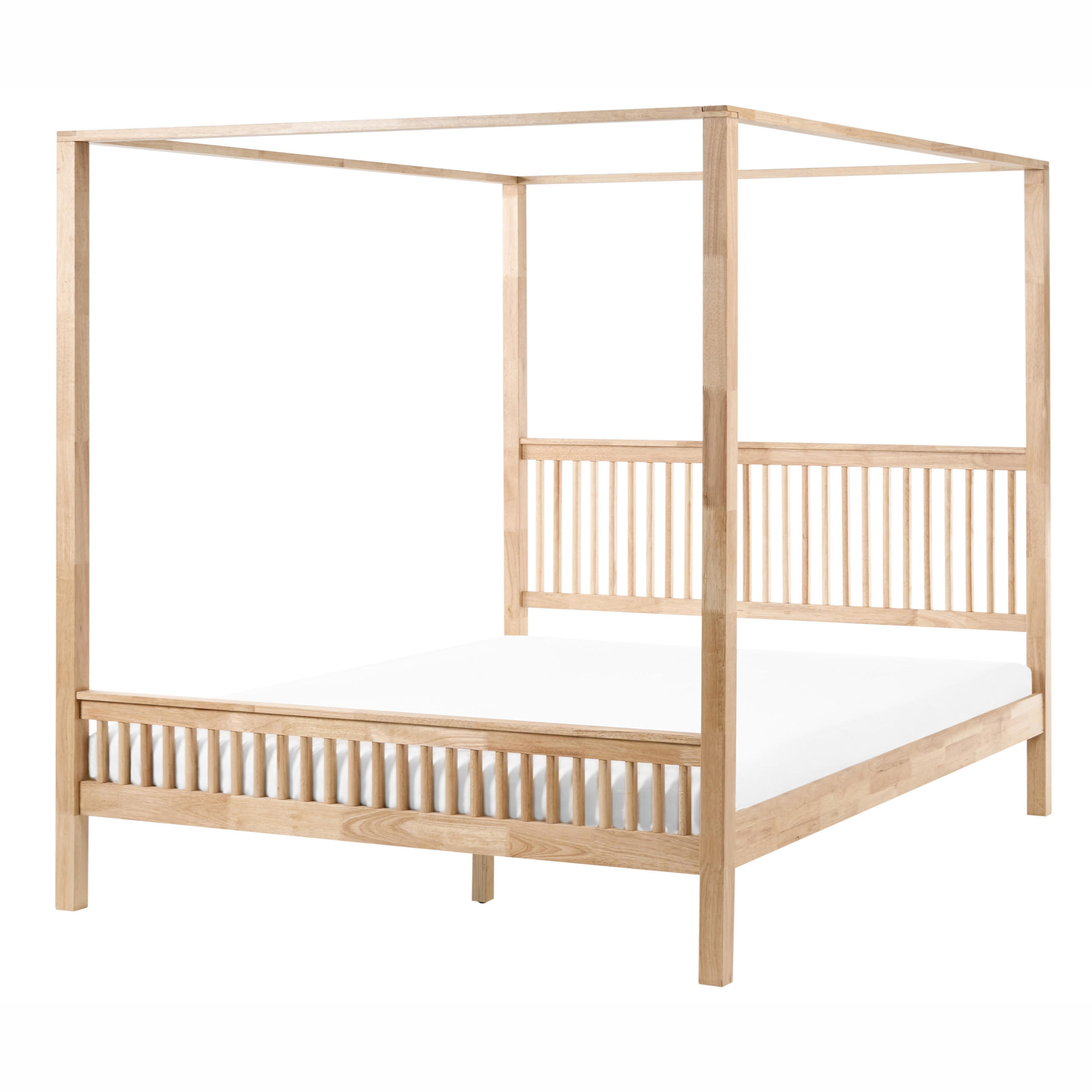 HIMMELBETT 180/200 cm Hellbraun Harfleur - Hellbraun, Holz (180/200cm) - Beliani