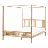 HIMMELBETT 180/200 cm Hellbraun Harfleur - Hellbraun, Holz (180/200cm) - Beliani