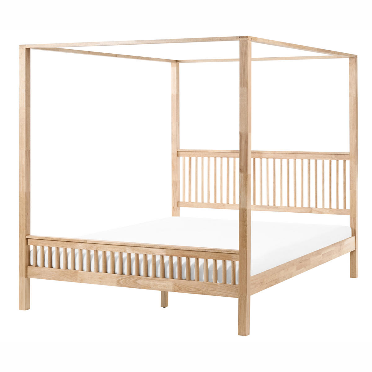 HIMMELBETT 180/200 cm Hellbraun Harfleur - Hellbraun, Holz (180/200cm) - Beliani