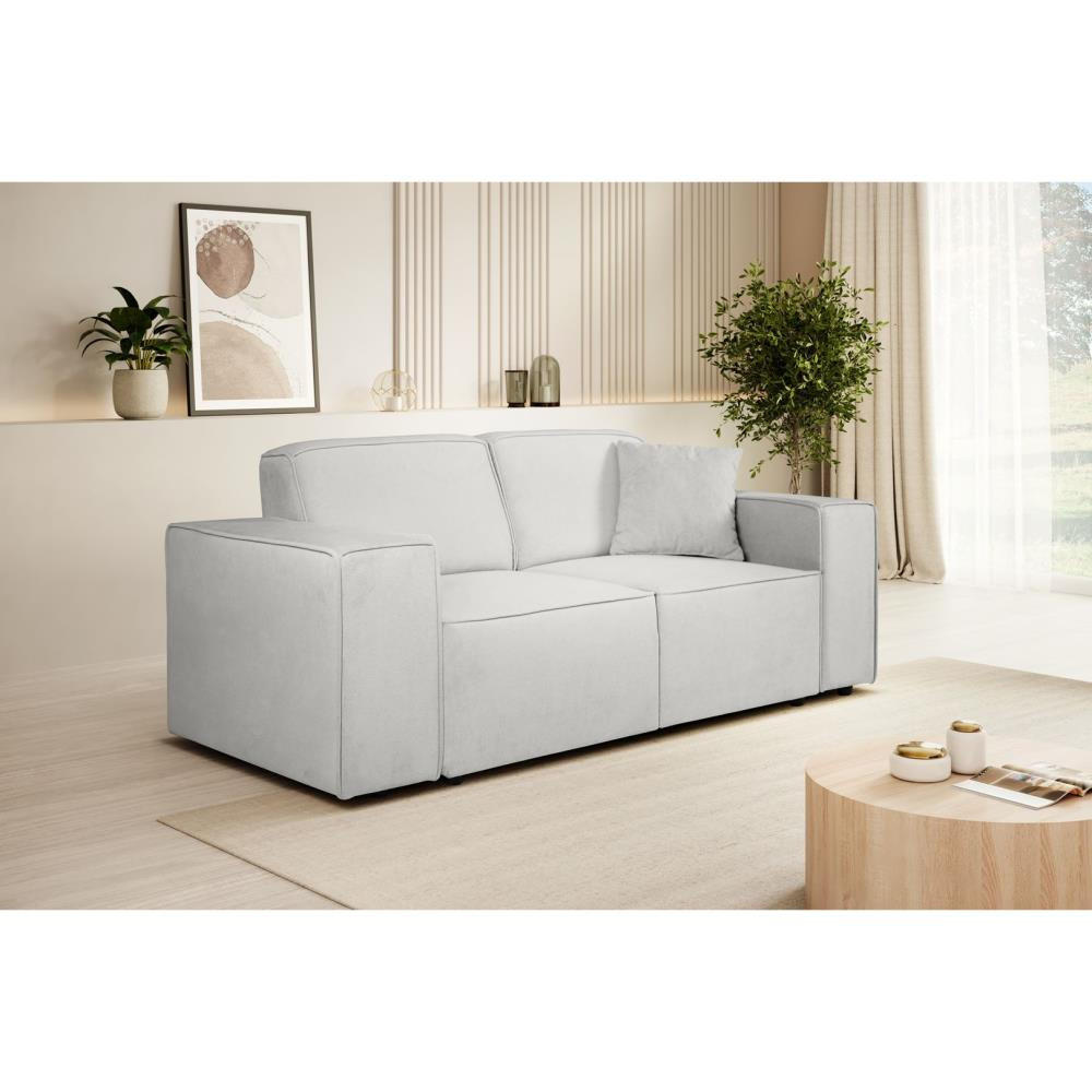 2-SITZER SOFA Pedro ohne Schlaffunktion hellbeige - Creme/Schwarz, Textil (185/75/88cm) - Beautysofa