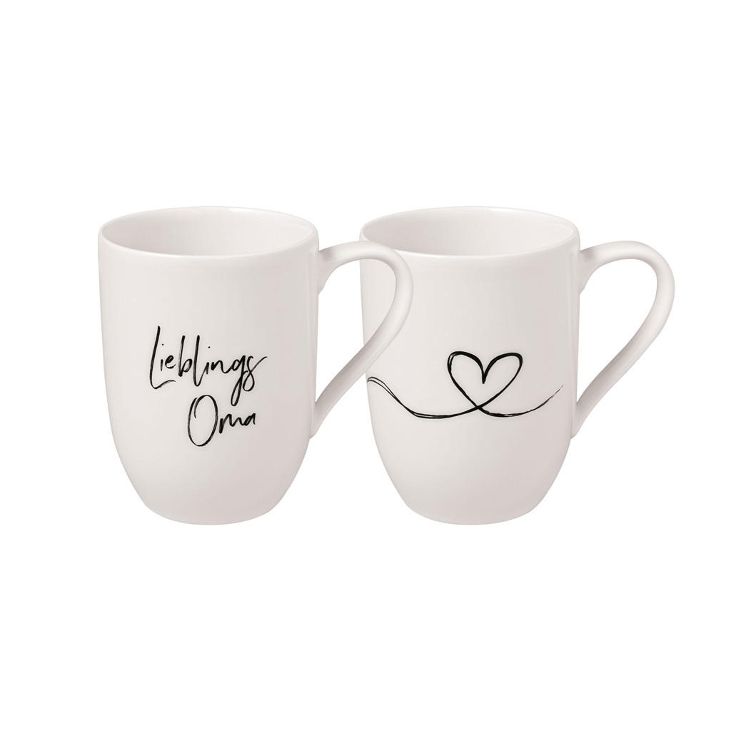 KAFFEEBECHER LIEBLINGSOMA Statement weiß 280 ml 2er Set - Weiß, Keramik (0.28L) - Villeroy & Boch