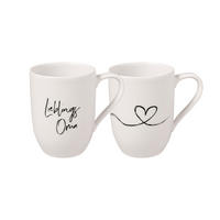 KAFFEEBECHER LIEBLINGSOMA Statement weiß 280 ml 2er Set - Weiß, Keramik (0.28L) - Villeroy & Boch