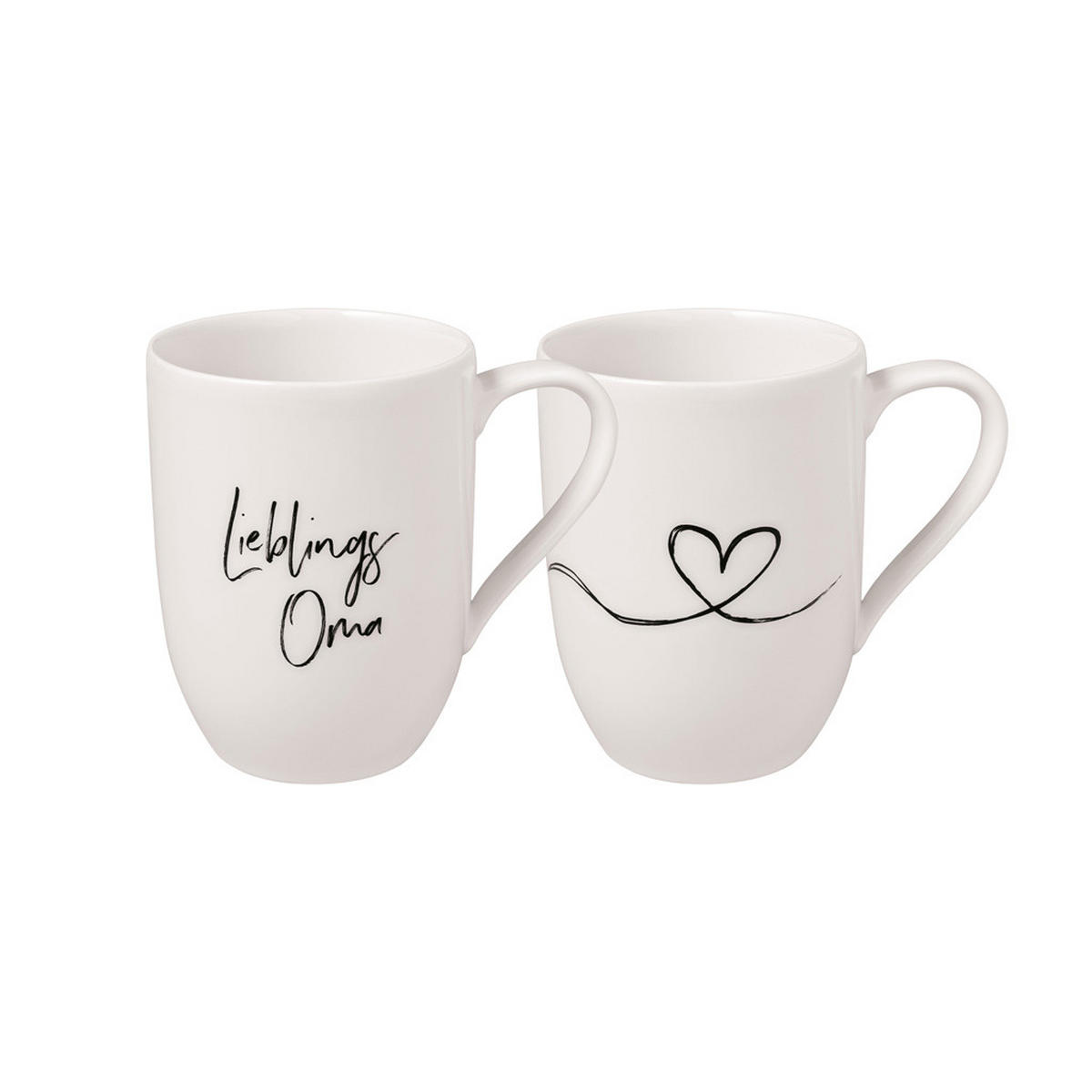 KAFFEEBECHER LIEBLINGSOMA Statement weiß 280 ml 2er Set - Weiß, Keramik (0.28L) - Villeroy & Boch