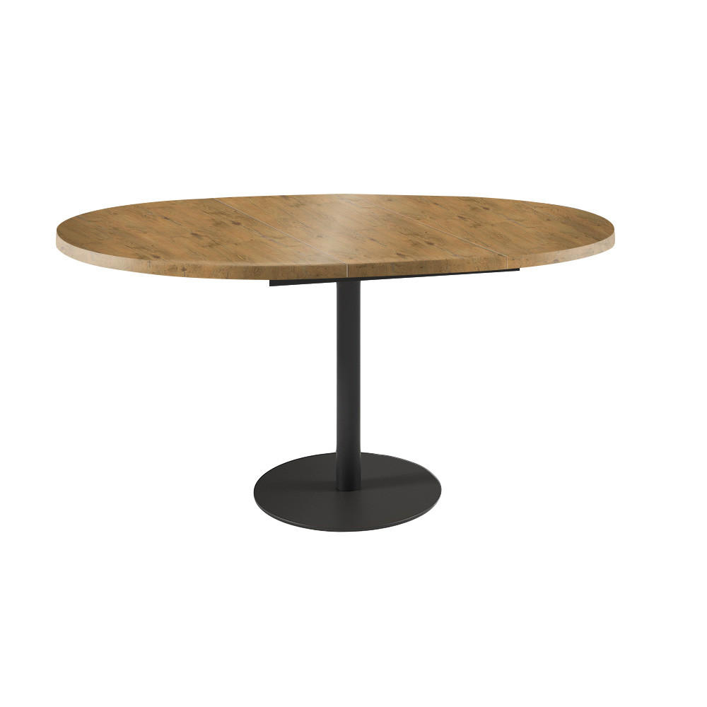 ESSTISCH Borte Eiche Lancelot / Schwarz 100/138 / 100 / 76cm - Schwarz/Braun, Holz/Holzwerkstoff (100/100/76cm) - Feldmann-Wohnen
