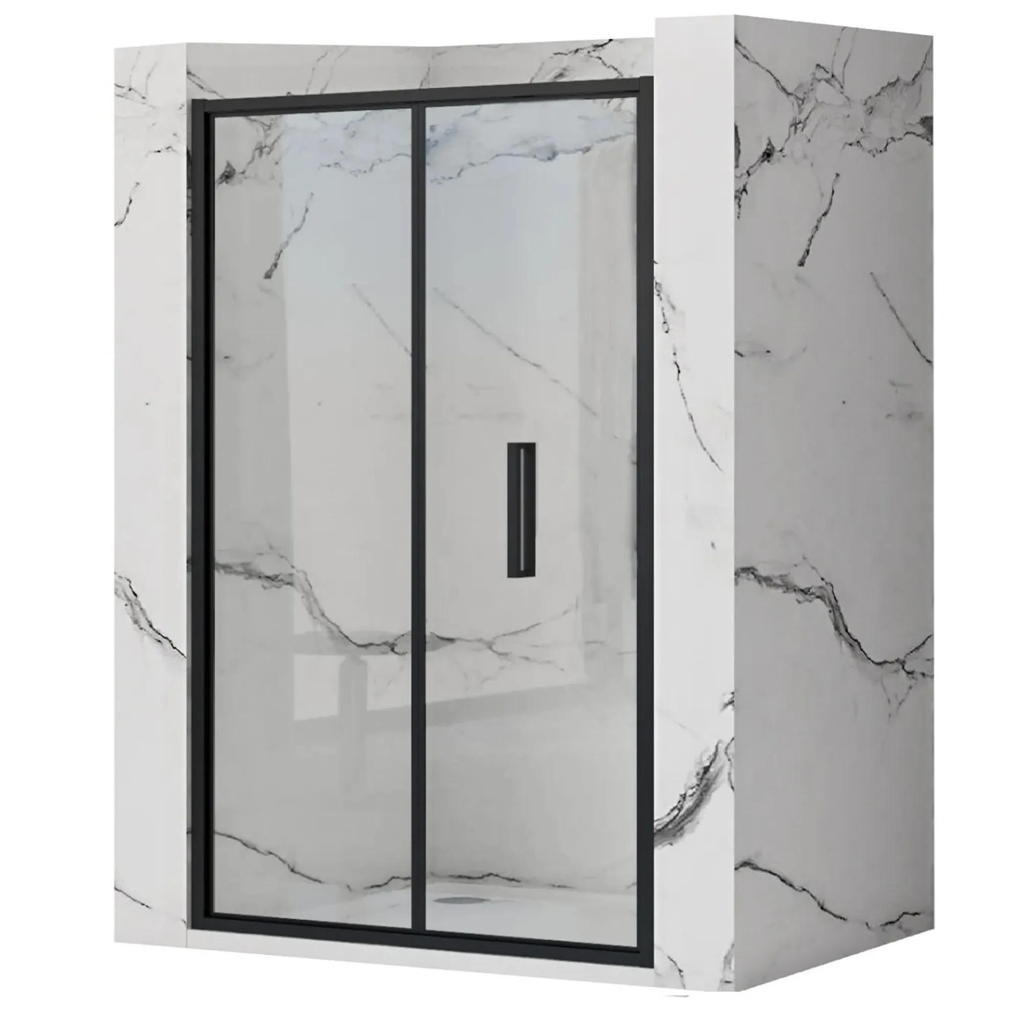 DUSCHTÜR Rea Falttür Rapid Fold 100 - Schwarz, Glas (100/190cm) - REA