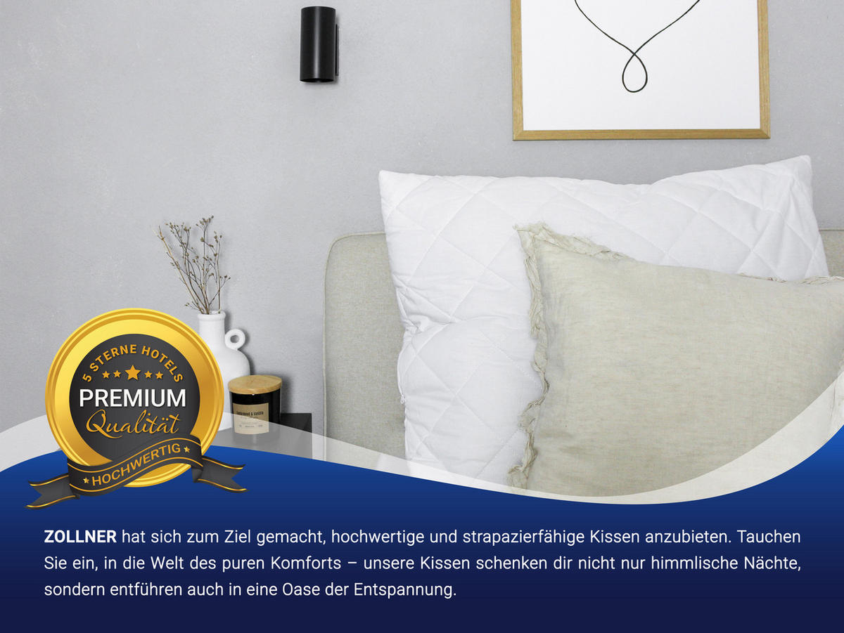 KISSEN, 70x80 cm, 50% Polyester, 50% Baumwolle, Weiß - Weiß, Textil (70/80cm) - Zollner