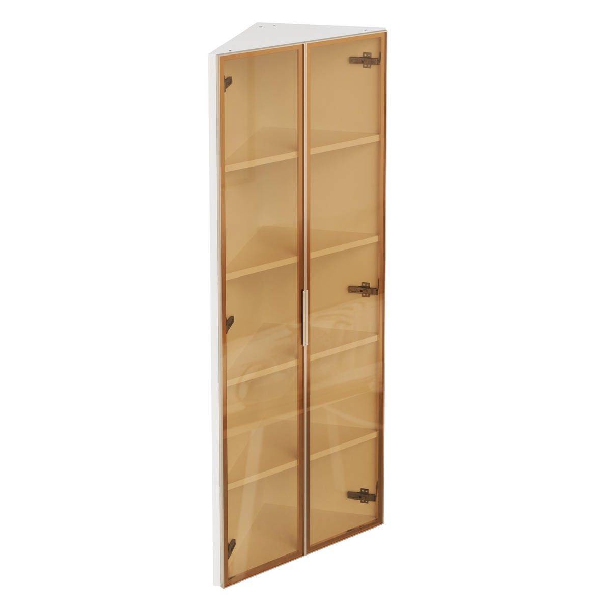 HIGHBOARD 62/35/160 cm in Weiß mit LED-Beleuchtung und Sicherheitsglas - Weiß, Holzwerkstoff (62/160/35cm) - Flora Grace