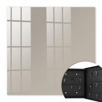 SCHLÜSSELBOX Schwarz 30x30 cm- Türöffnung nach rechts - Warmes Grau - Grau, Metall (30/30/5cm) - TULUP