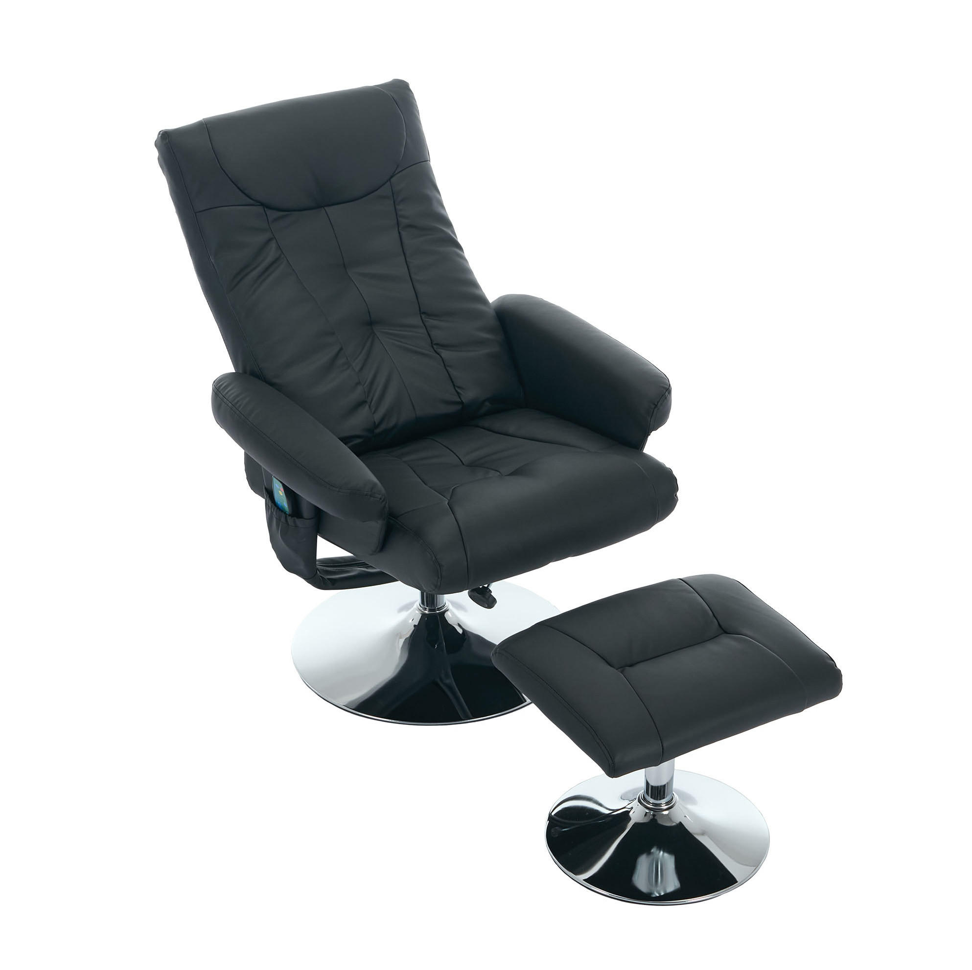 RELAXSESSEL PU mit Massage und Sitzheizung 76/75/103 cm Schwarz - Schwarz, Kunststoff (75/103/76cm) - Redom