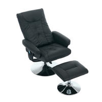 RELAXSESSEL PU mit Massage und Sitzheizung 76/75/103 cm Schwarz - Schwarz, Kunststoff (75/103/76cm) - Redom
