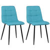 ESSZIMMERSTUHL Till, 2er Set Stoff, Gestell Metall matt Schwarz Türkis - Türkis/Blau, Textil/Metall (45/88/52cm) - TPFLiving