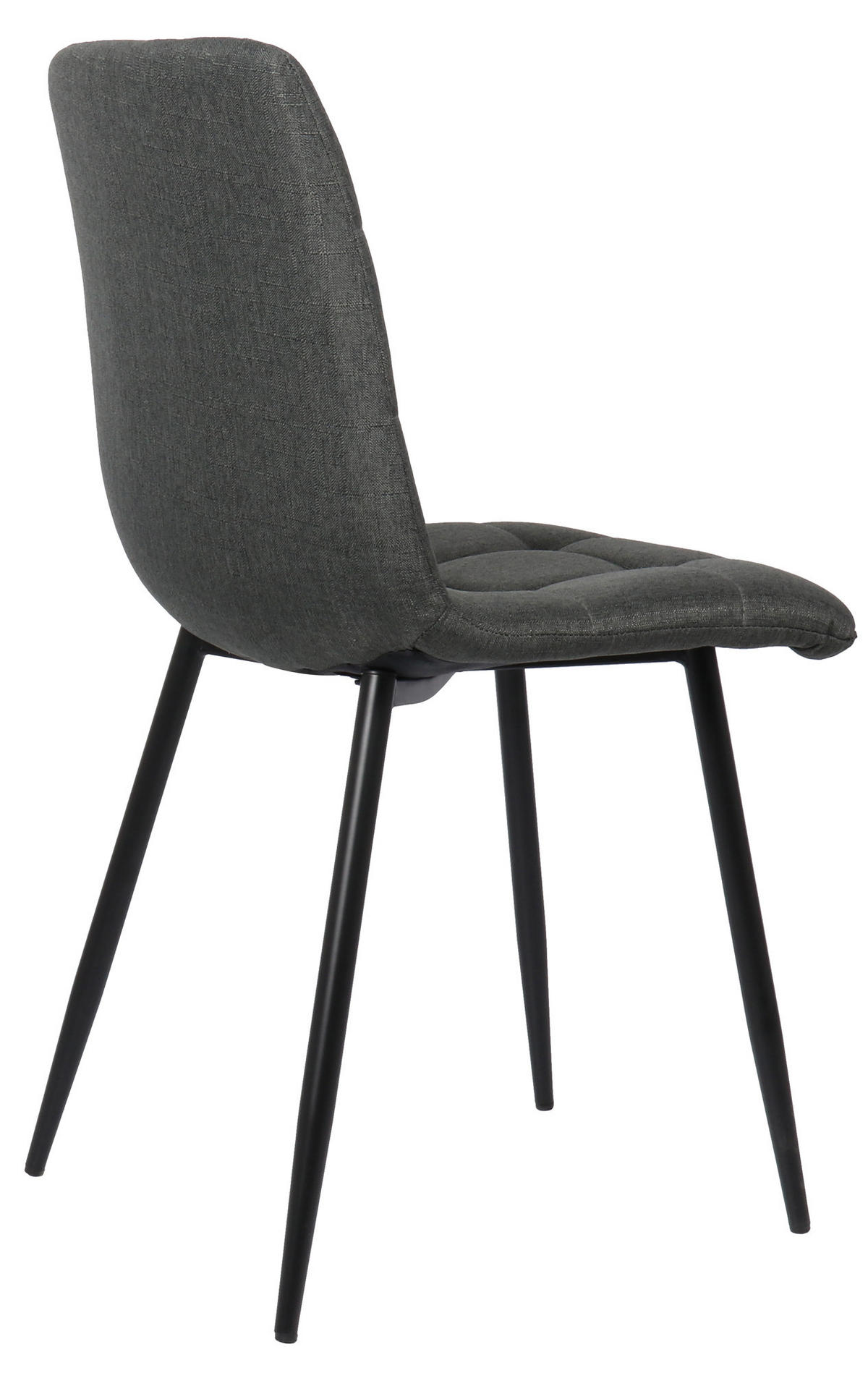 ESSZIMMERSTUHL Till, 2er Set Stoff, Gestell Metall matt Schwarz Dunkelgrau - Dunkelgrau/Schwarz, Textil/Metall (45/88/52cm) - TPFLiving