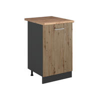 SPODNÍ SKŘÍŇKA KUCHYŇSKÉ LINKY R-Line, Řemeslný dub/Antracit, 50 cm pracovná doska Dub Goldkraft - antracitová/dub artisan, kompozitní dřevo (50/81.6/60cm) - Vicco