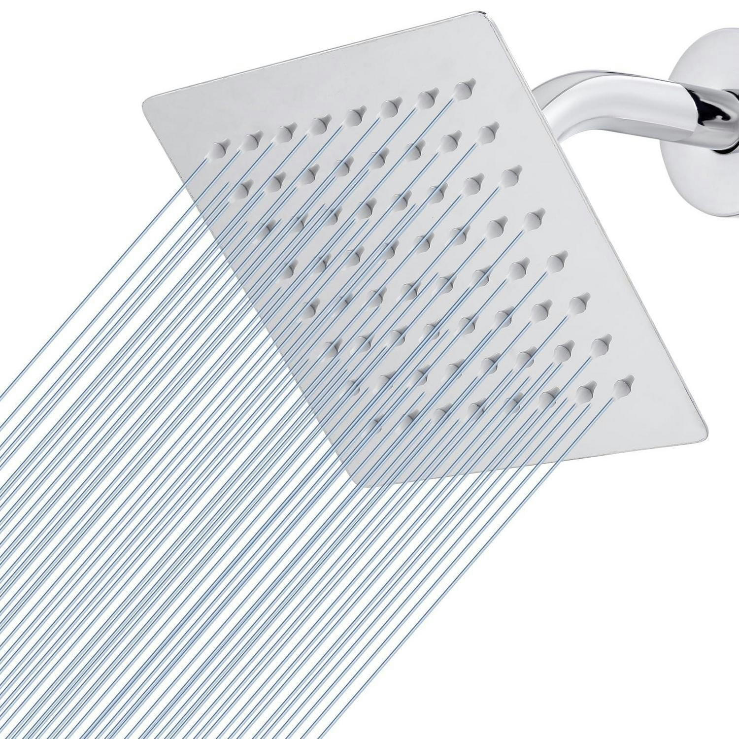 REGENBRAUSE 15 cm Quadrat Edelstahl Chrom - Silberfarben, Metall (15/2/15cm)