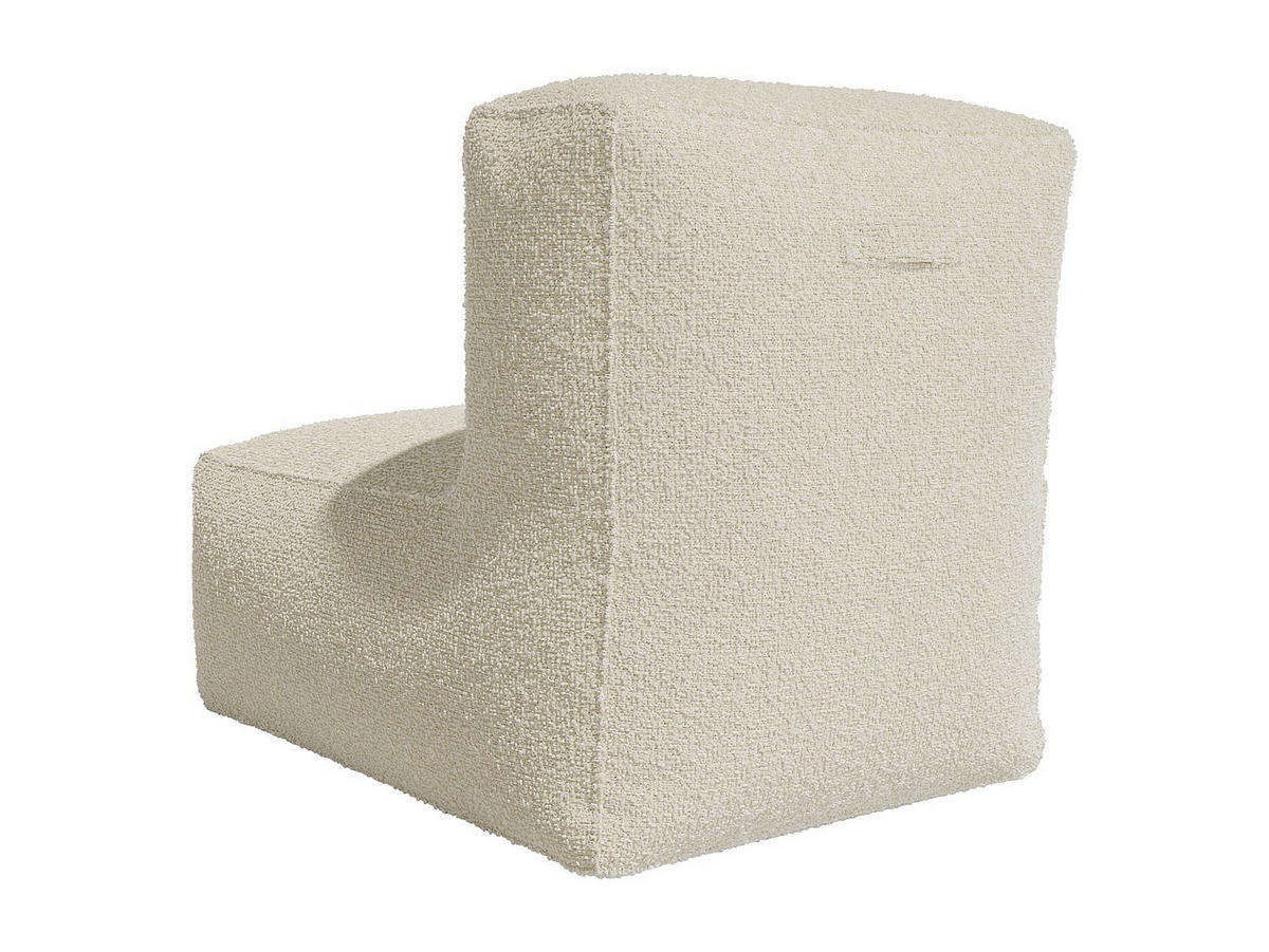 SESSEL - Bouclé-Stoff - Cremeweiß - NOUMARA - Weiß, Textil (70/80/95cm) - Vente-Unique