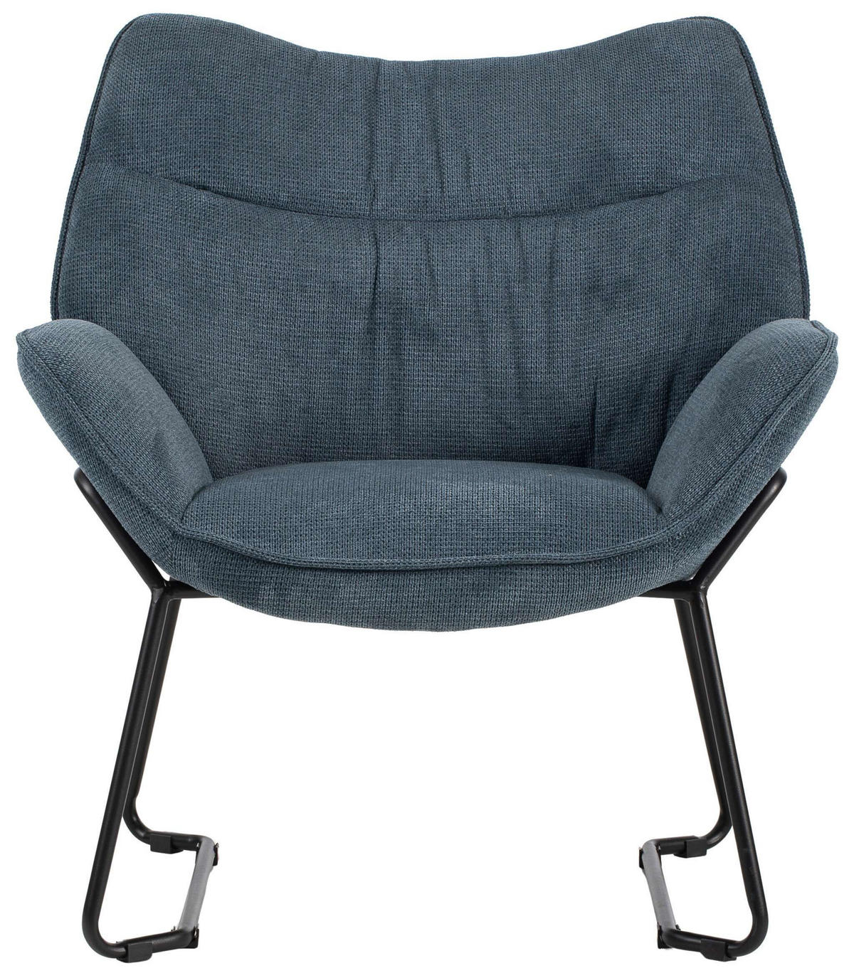 SESSEL Aliano blau - Blau/Schwarz, Textil/Metall (73/76/67cm) - Mr. Deko