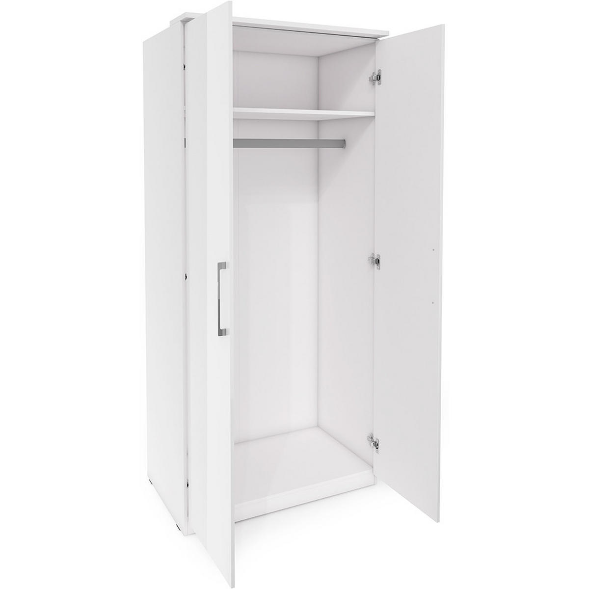 KLEIDERSCHRANK Olmo-83 - Weiß, Holzwerkstoff (90/217/63cm) - Lomado
