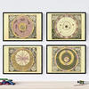 POSTER Set mit 4 alten astronomischen Karten A4 Rahmenlos - Klar, Papier (29.7/3cm) - Nacnic