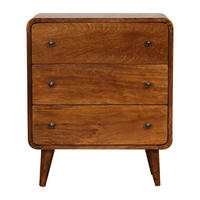 KOMMODE Mini - Beige/Messingfarben, Holz/Metall (55/65/30cm) - Artisan Furniture