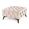 HOCKER Chesterfield Whitby Beige Samt mit schwarzen Füßen - Beige/Schwarz, Holz/Textil (80/45/80cm) - S-Style Möbel