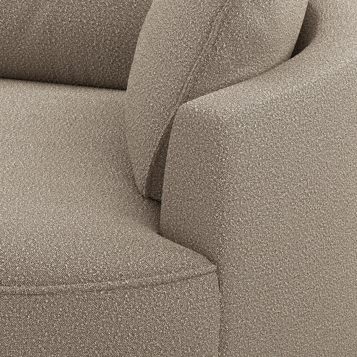OTTOMANE - modular - Beige/Schwarz, Kunststoff/Textil (126/82/154cm) - home24