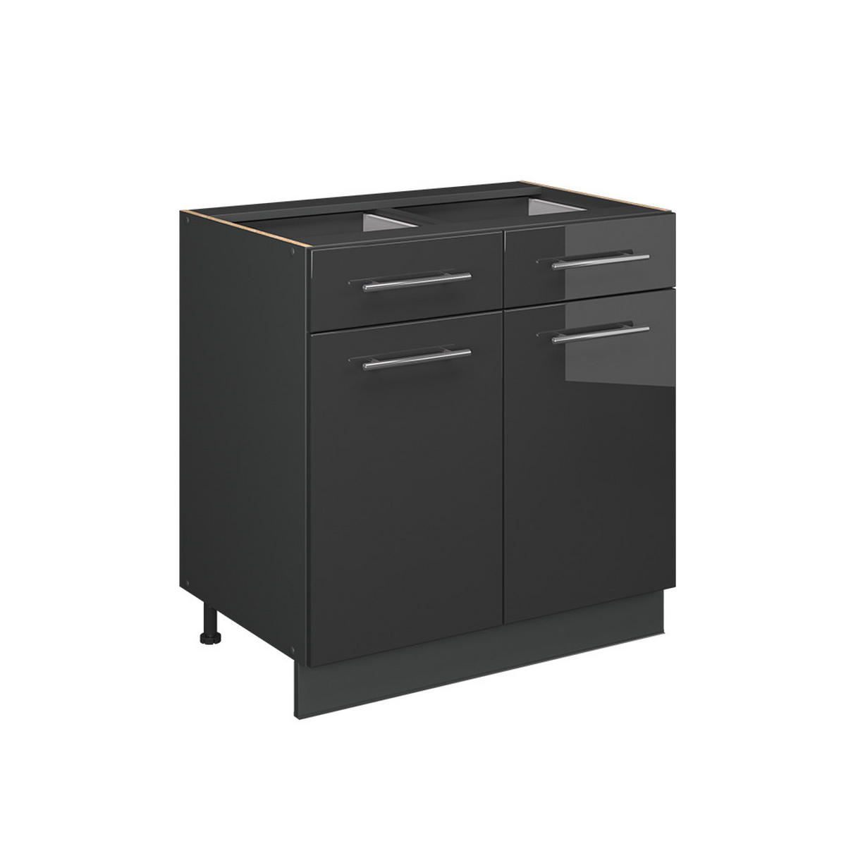 SPODNÍ SKŘÍŇKA KUCHYŇSKÉ LINKY Fame-Line Antracitový vysoký lesk - antracitová/vysoce lesklá černá, kompozitní dřevo (80/82/60cm) - Vicco