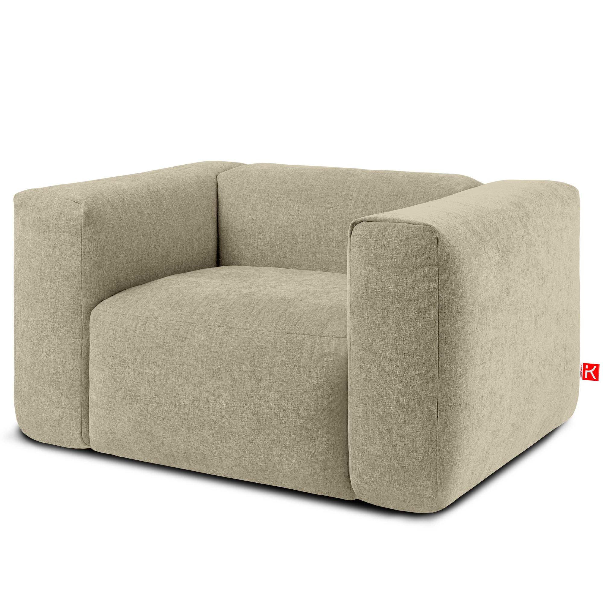 SESSEL BUFFO , Sandbraun - Dunkelbraun, Textil (130/73/96cm) - KONSIMO®