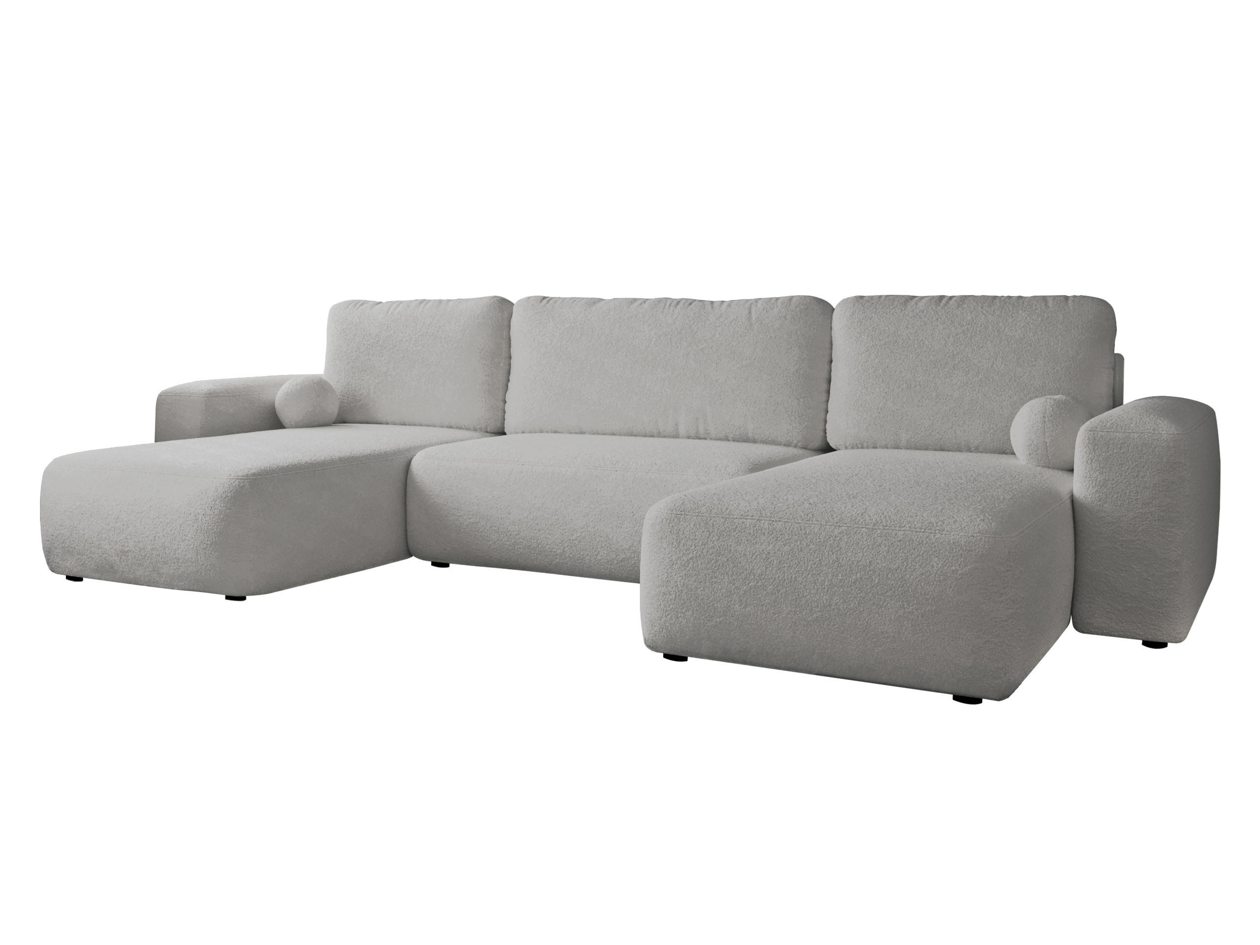 WOHNLANDSCHAFT Filo U - Hellgrau/Schwarz, Holz/Kunststoff (374/94/177cm) - MIRJAN24