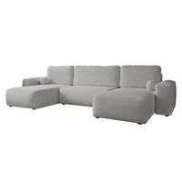 WOHNLANDSCHAFT Filo U - Hellgrau/Schwarz, Holz/Kunststoff (374/94/177cm) - MIRJAN24