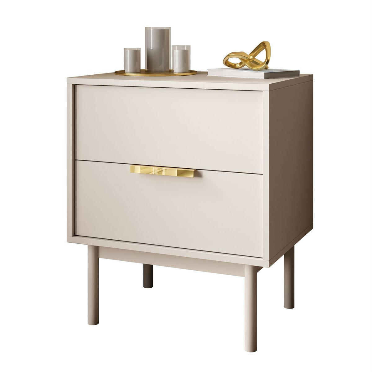 NACHTTISCH MIRACLE mit Schubladen Kaschmir - Kaschmir, Holzwerkstoff (54/63/39cm) - Lookway