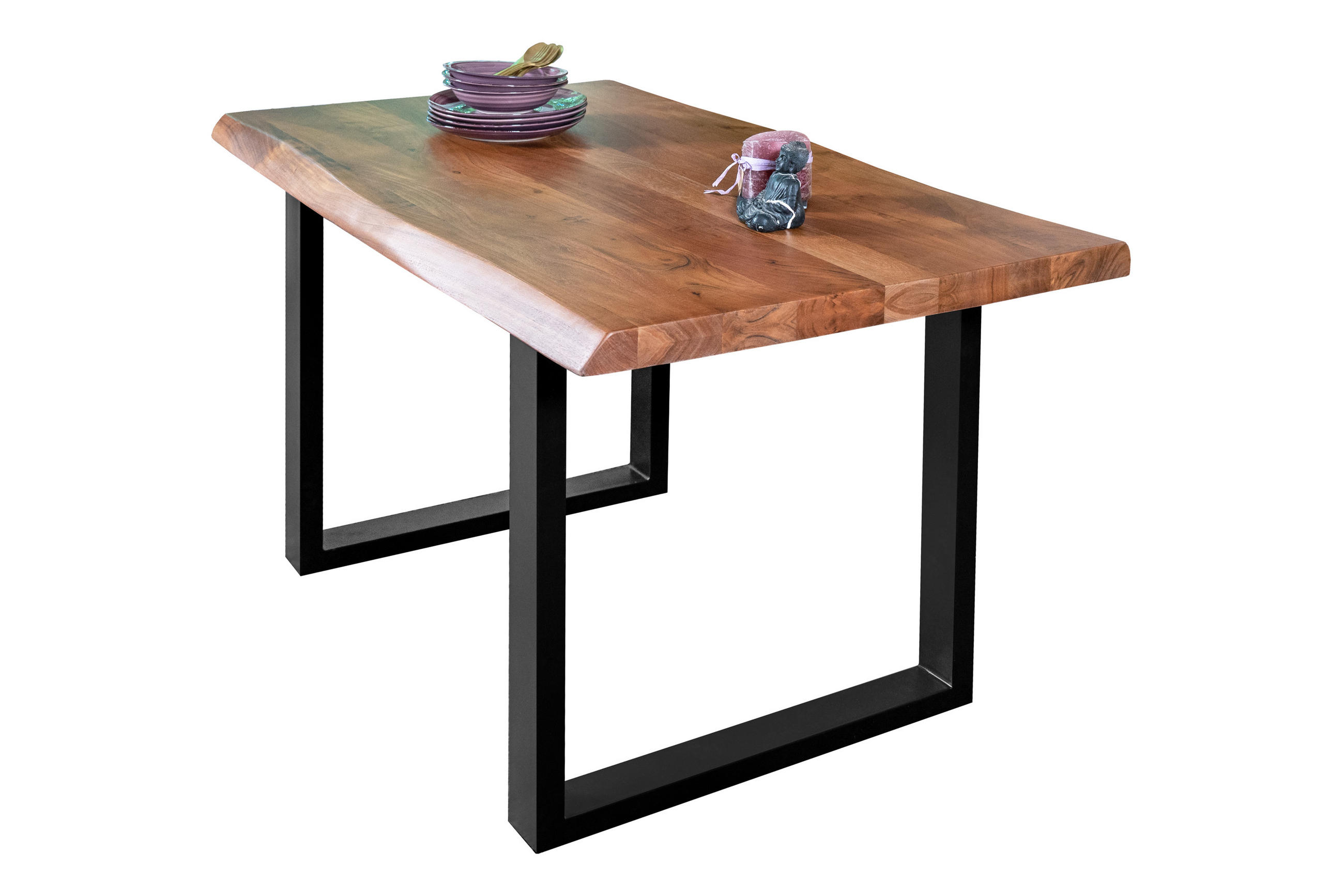 ESSTISCH CALI - Schwarz/Braun, Holz/Metall (85/160/77cm) - SAM